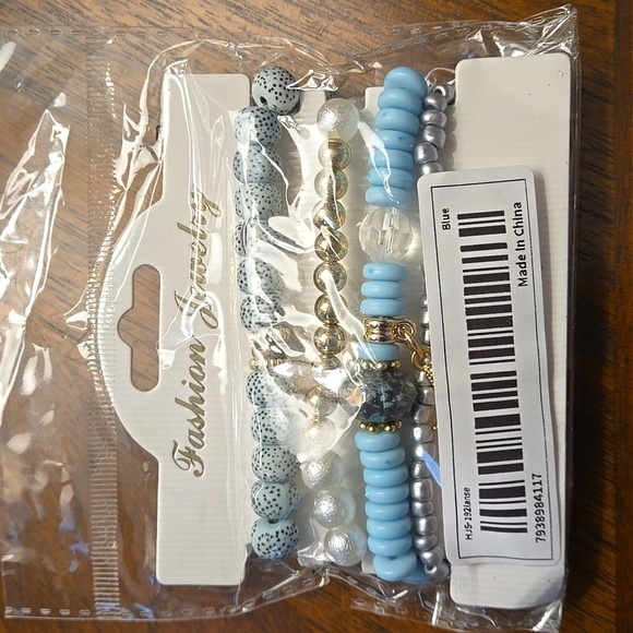 4PCS Starfish Pendant Blue Beaded Bracelet Set Glass Beads Beach Ocean Boho - Picture 6 of 6